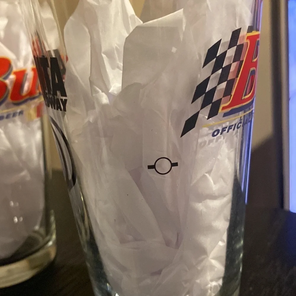 Nascar Bud Budweiser Vintage Atlanta Motor Speedway Racing Beer Glasses